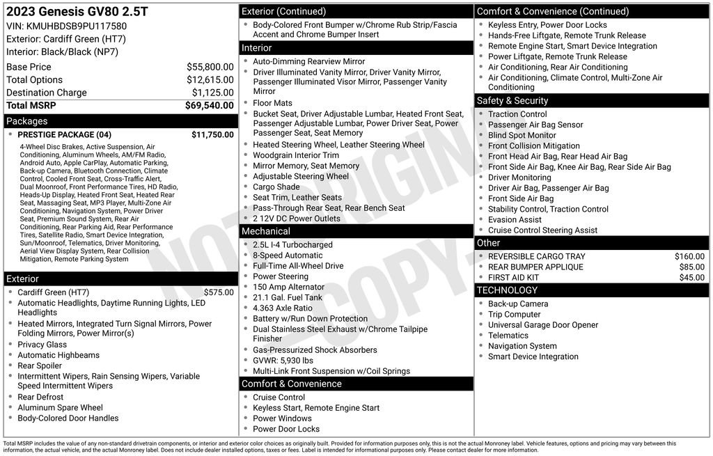 Used 2023 Genesis GV80 2.5T w/ Prestige Package image 24