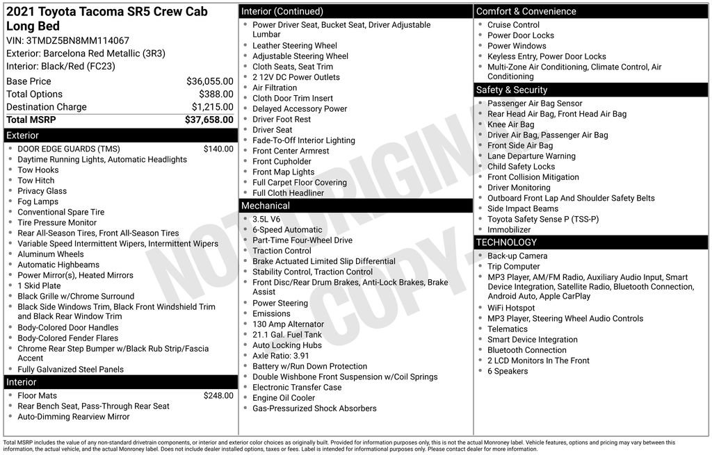 Certified 2021 Toyota Tacoma SR5 image 39