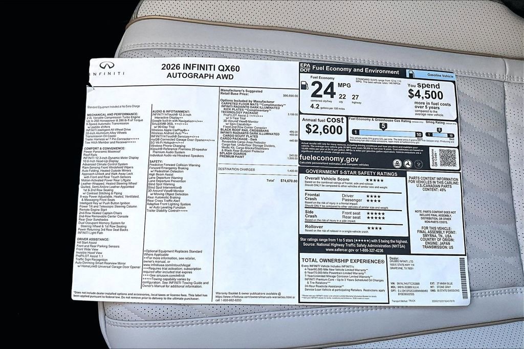 New 2026 INFINITI QX60 Autograph w/ Autograph Tech Package image 42