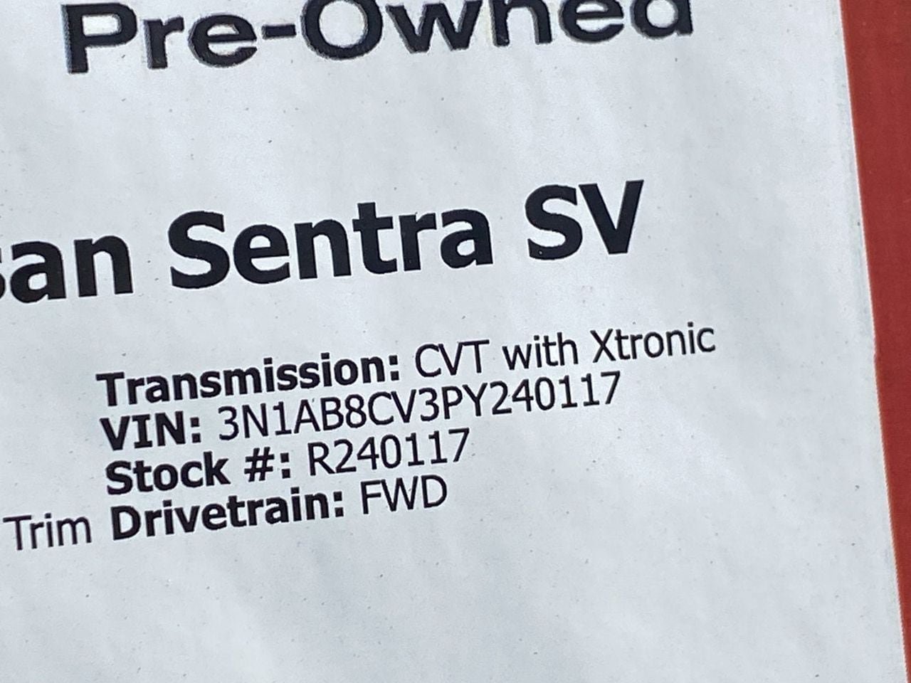 Certified 2023 Nissan Sentra SV FWD image 35