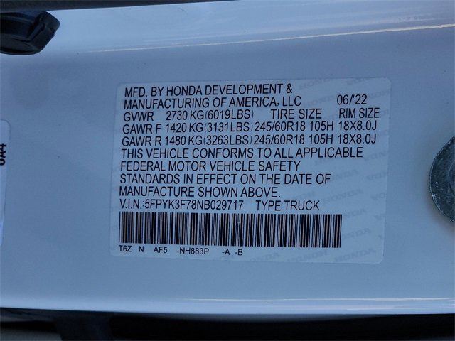 Certified 2022 Honda Ridgeline RTL-E image 27