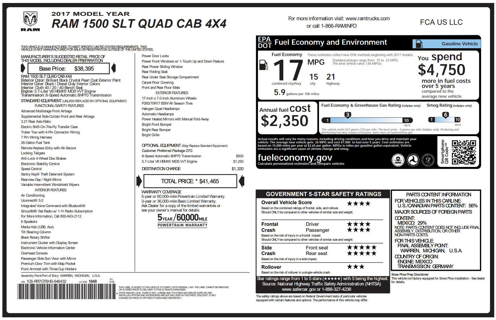 Used 2017 RAM 1500 Classic SLT image 2