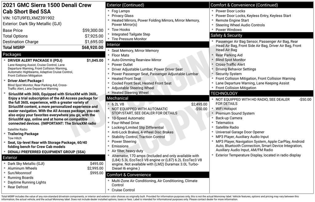 Used 2021 GMC Sierra 1500 Denali w/ Driver Alert Package II AWD/4WD image 35