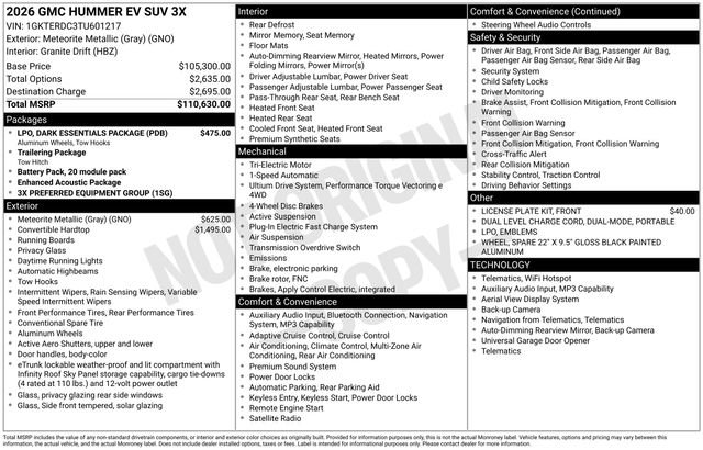 Used 2026 GMC Hummer EV SUV w/ LPO, Dark Essentials Package AWD/4WD image 39