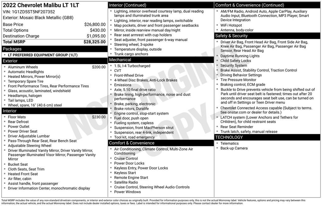 Used 2022 Chevrolet Malibu LT image 8