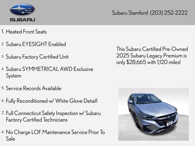 Used 2025 Subaru Legacy Premium AWD/4WD image 2