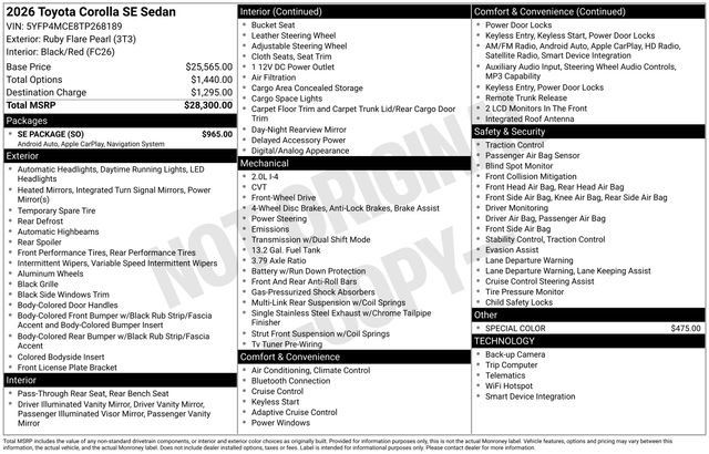 Used 2026 Toyota Corolla SE w/ SE Package FWD image 4
