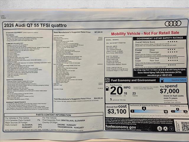 New 2026 Audi Q7 3.0T Prestige w/ Prestige Package image 17