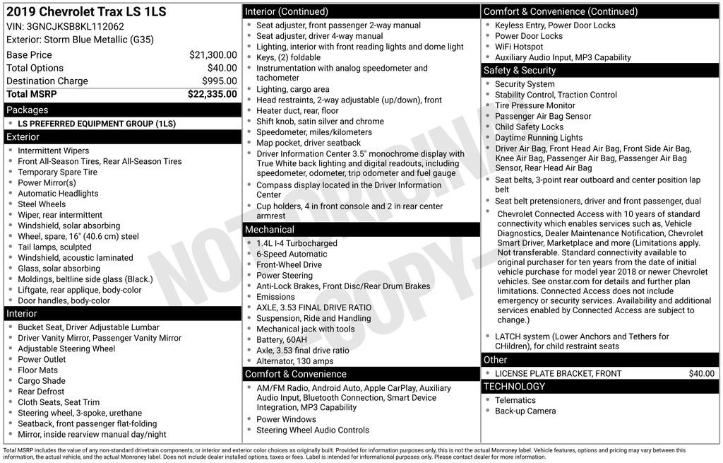 Used 2019 Chevrolet Trax LS FWD image 12
