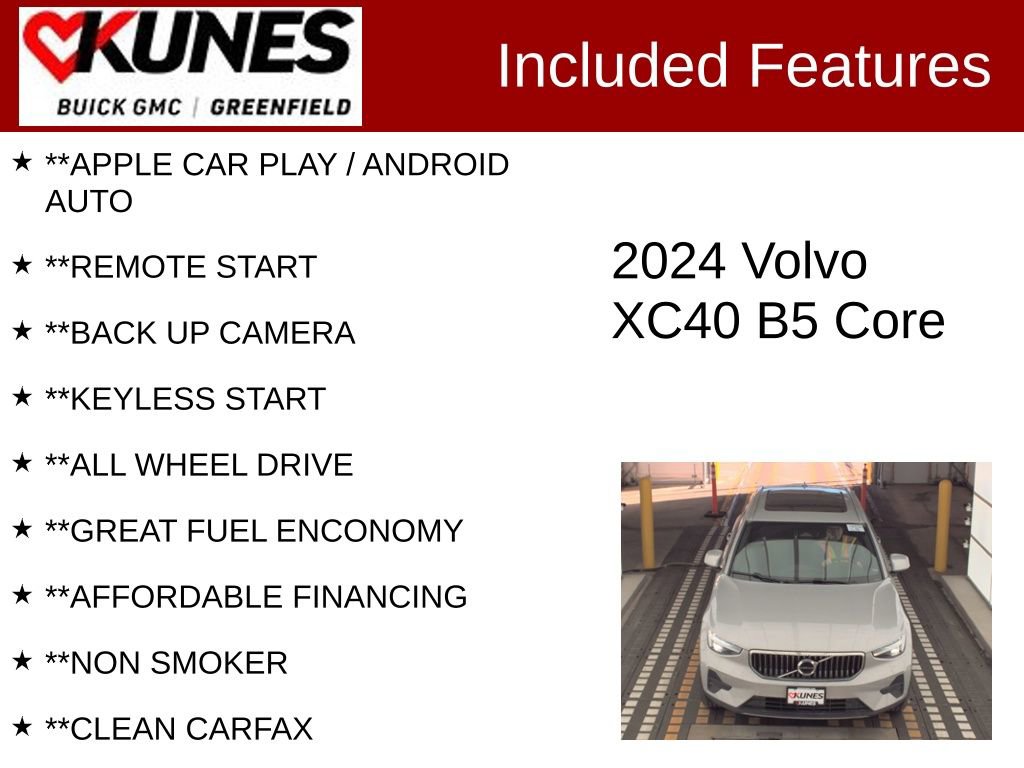 Used 2024 Volvo XC40 B5 Core image 2