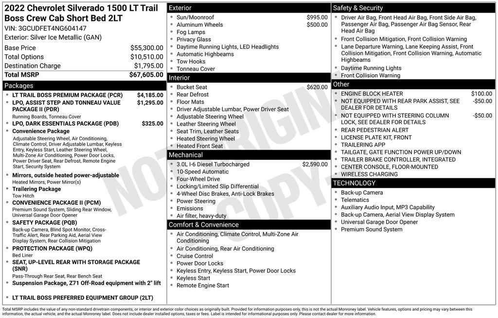 Used 2022 Chevrolet Silverado 1500 LT Trail Boss w/ LT Trail Boss Premium Package AWD/4WD image 37