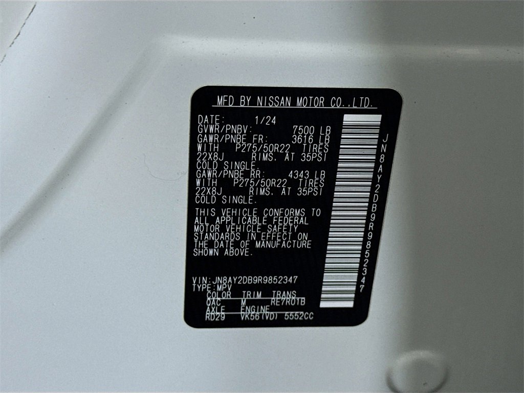 Certified 2024 Nissan Armada Platinum w/ Captain's Chairs Package image 39