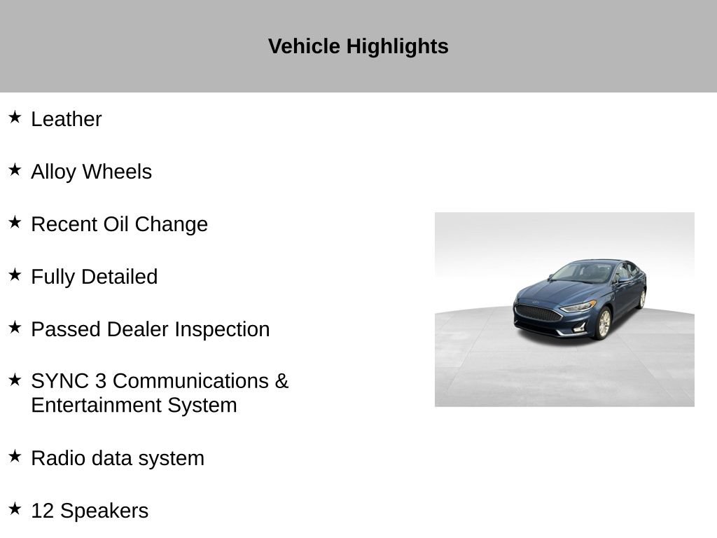 Used 2019 Ford Fusion Energi Titanium FWD image 9