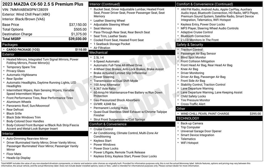 Used 2023 MAZDA CX-50 AWD 2.5 S w/ Cargo Package image 40