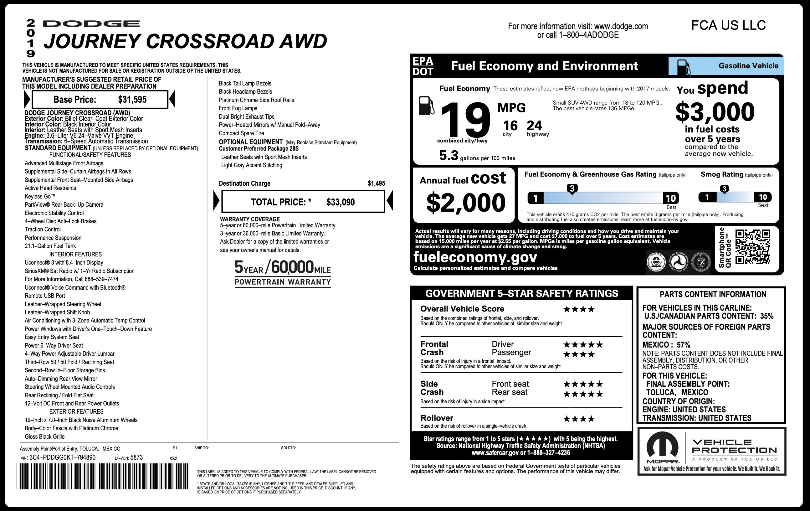 Used 2019 Dodge Journey Crossroad image 2