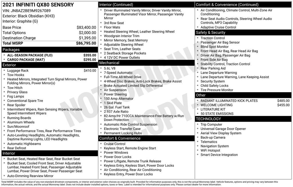 Used 2021 INFINITI QX80 Sensory w/ All-Season Package image 22