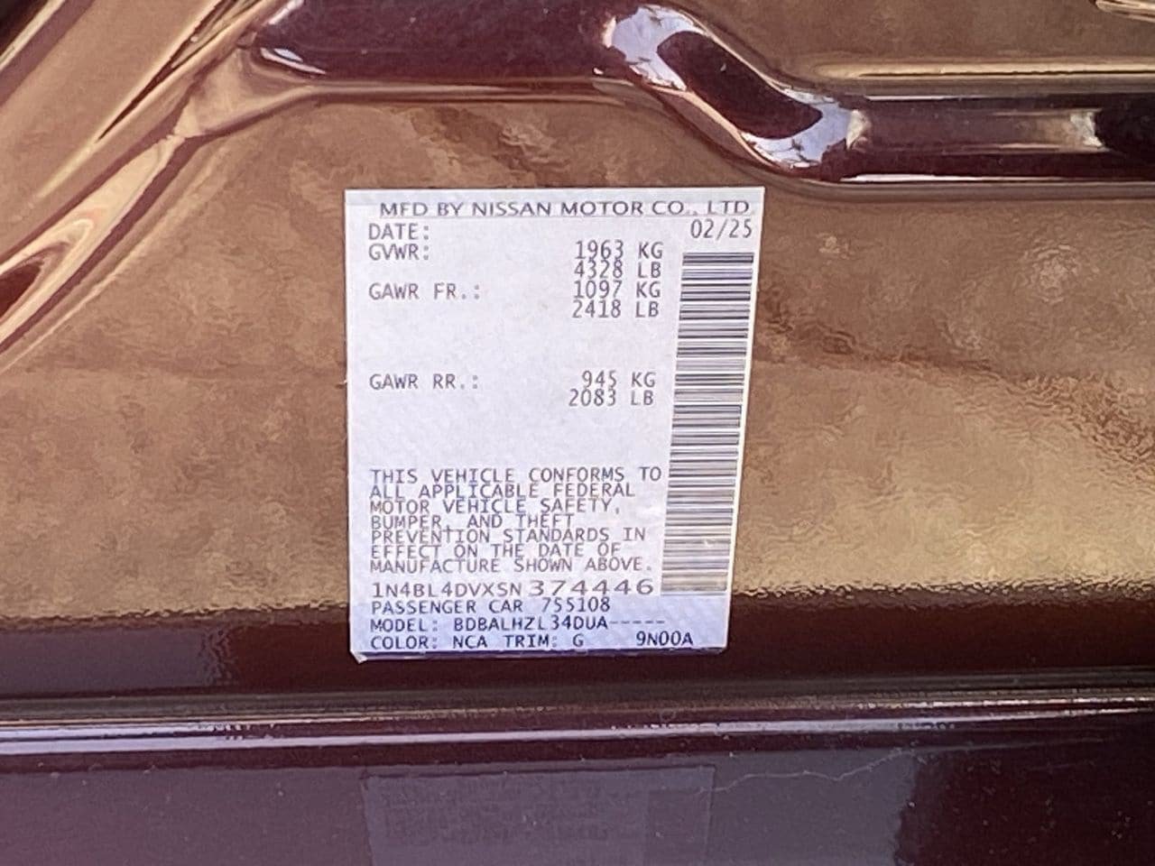 Certified 2025 Nissan Altima 2.5 SV FWD image 34