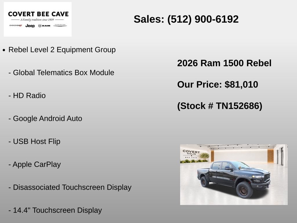 New 2026 RAM 1500 Rebel w/ Advanced Safety Group II AWD/4WD image 31
