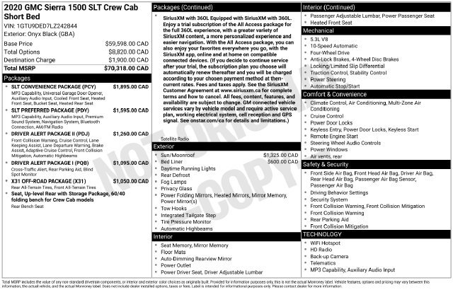 Used 2020 GMC Sierra 1500 SLT w/ SLT Convenience Package AWD/4WD image 14
