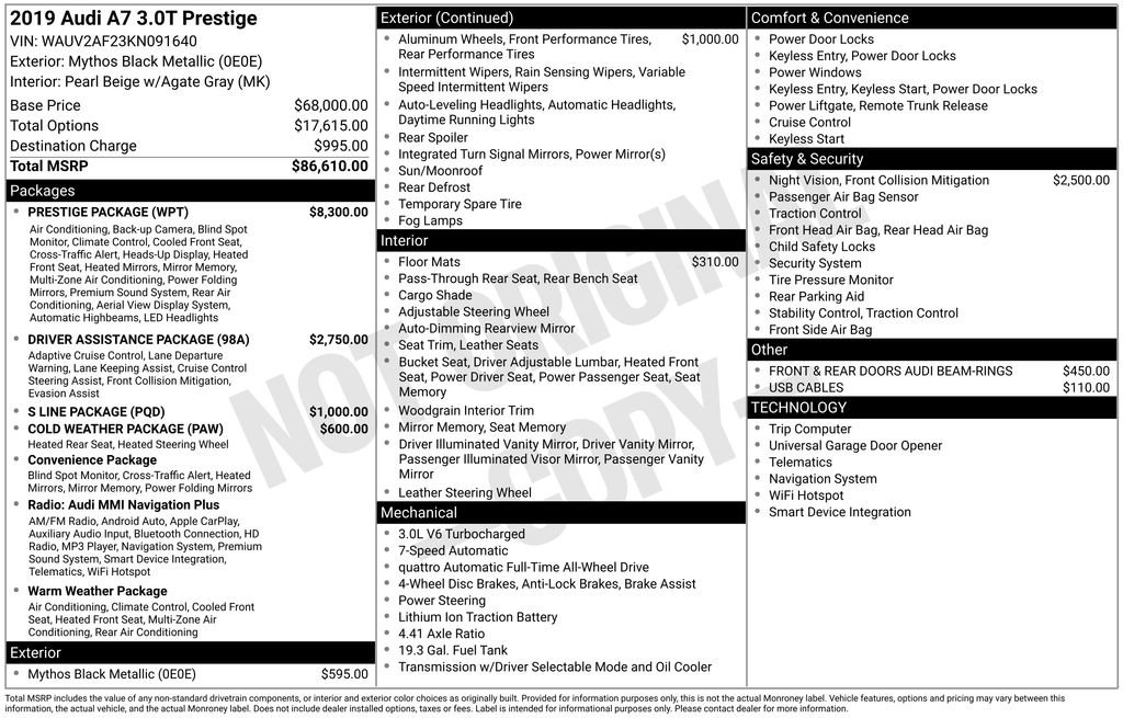 Used 2019 Audi A7 3.0T Prestige w/ Prestige Package image 33
