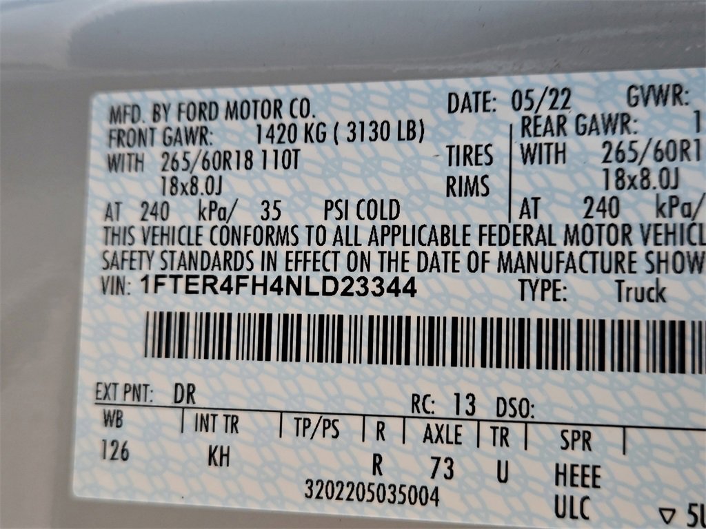 Used 2022 Ford Ranger Lariat w/ Equipment Group 501A High image 33