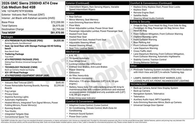 New 2026 GMC Sierra 2500 AT4 w/ AT4 Premium Plus Package AWD/4WD image 26