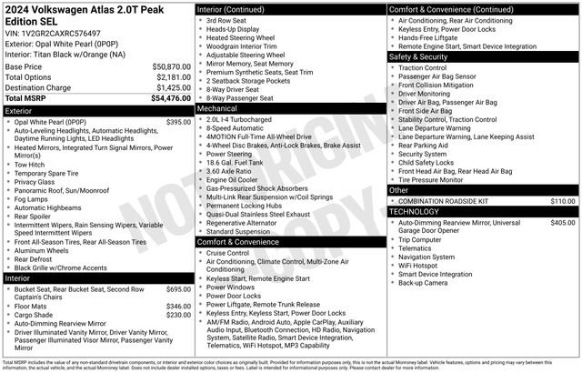 Used 2024 Volkswagen Atlas Peak Edition SEL image 6