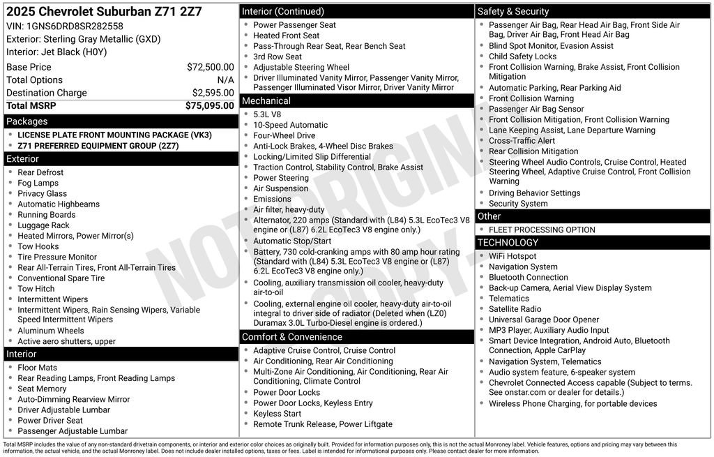 Used 2025 Chevrolet Suburban Z71 AWD/4WD image 17