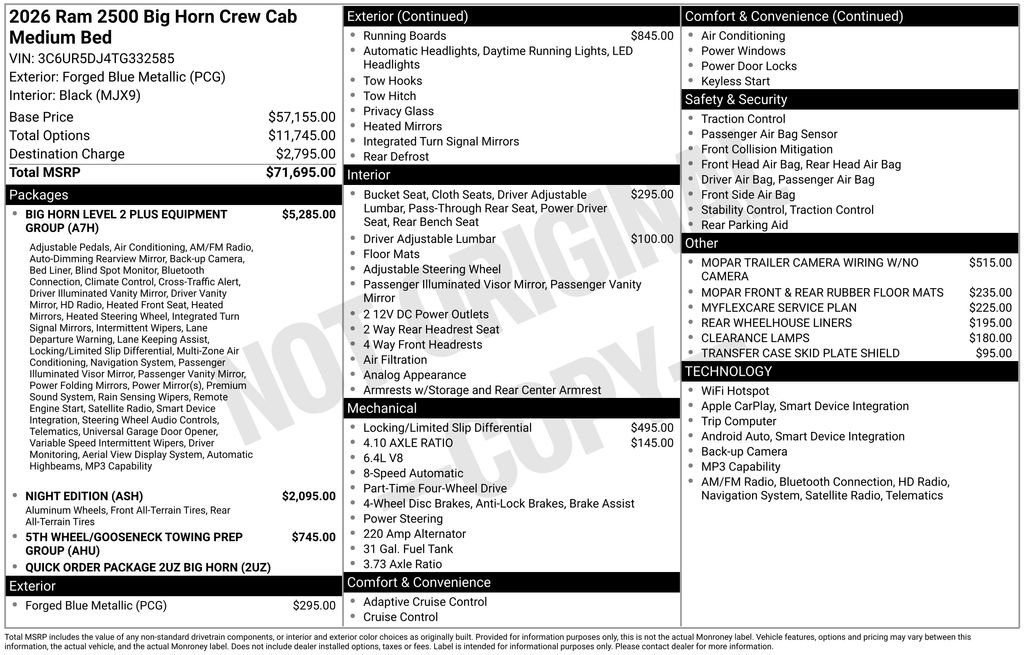 New 2026 RAM 2500 Big Horn AWD/4WD image 7
