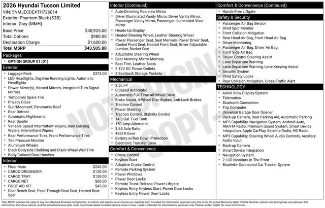 New 2026 Hyundai Tucson Limited AWD/4WD image 4