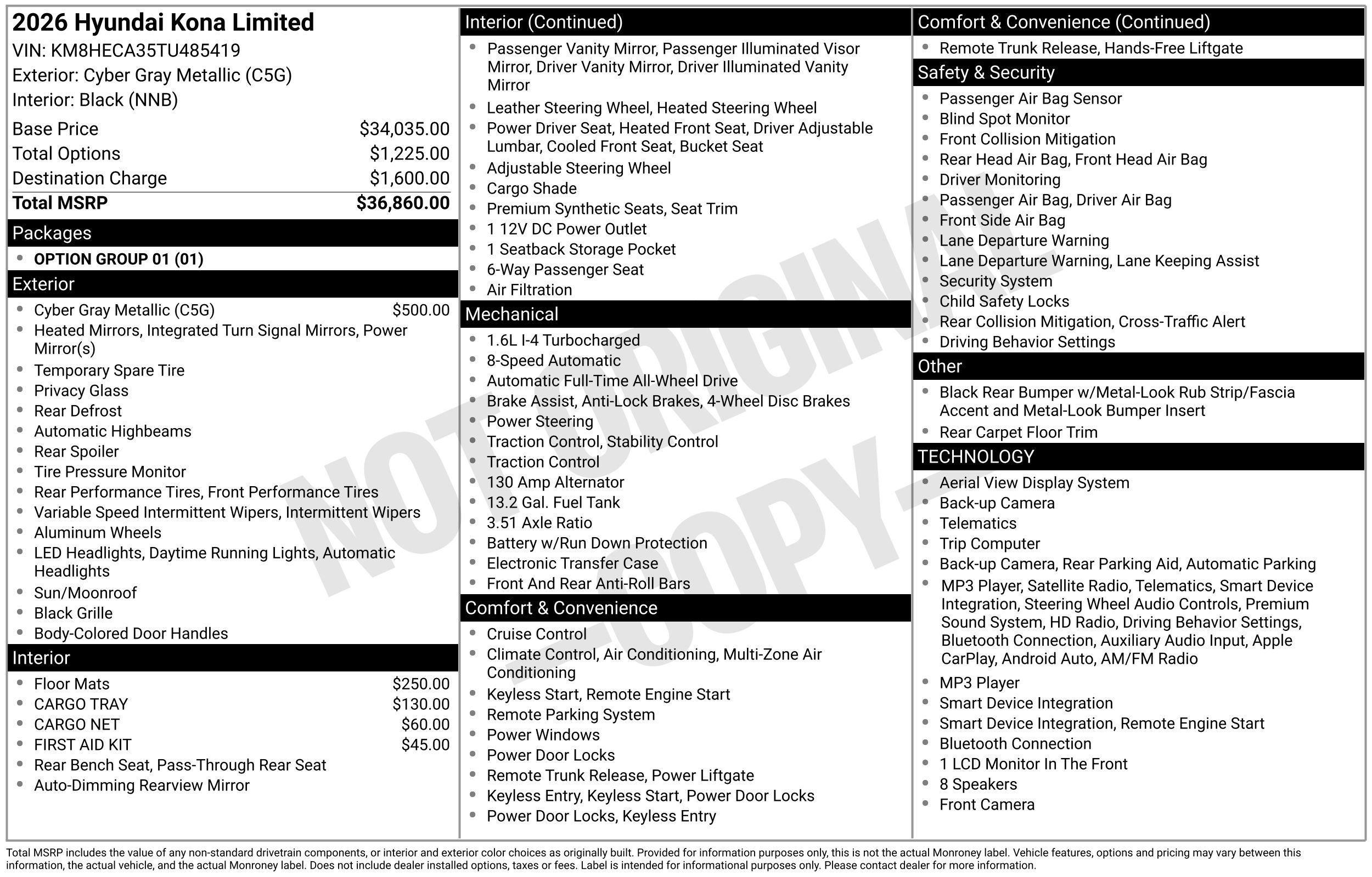 New 2026 Hyundai Kona Limited AWD/4WD image 3