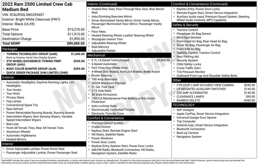 Certified 2022 RAM 2500 Limited w/ Towing Technology Group image 10