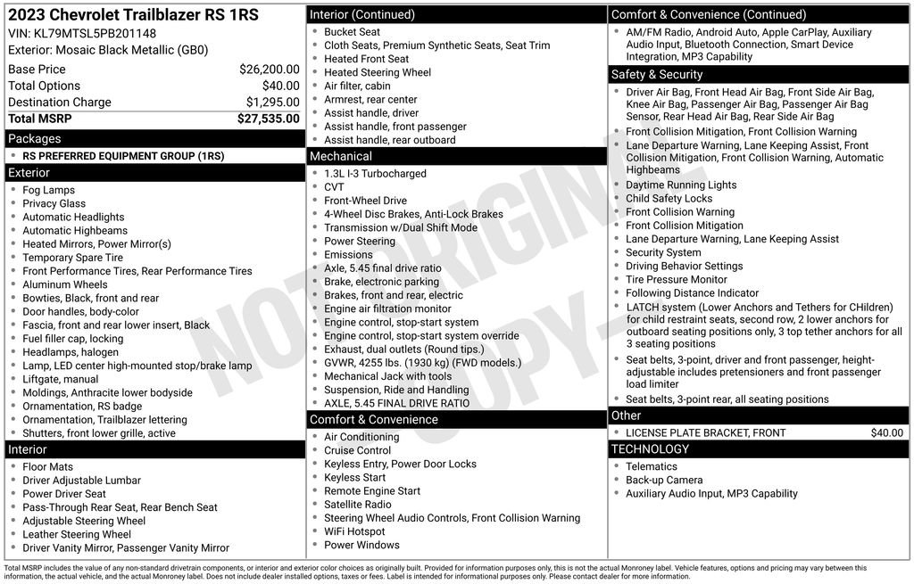 Used 2023 Chevrolet TrailBlazer RS FWD image 15