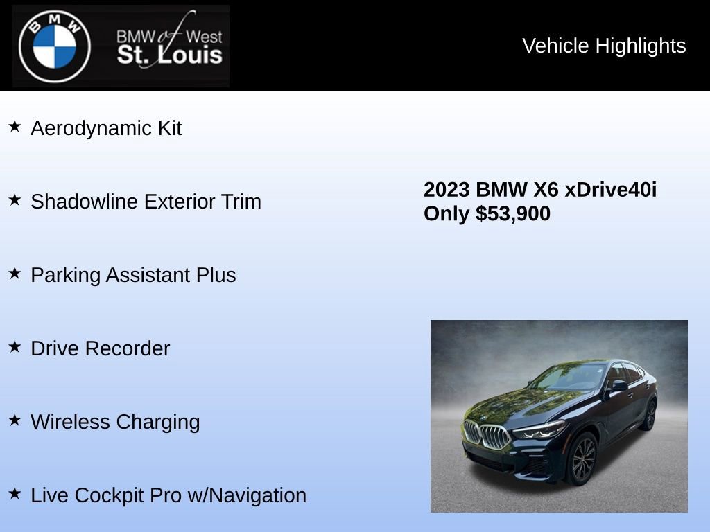 Used 2023 BMW X6 xDrive40i w/ M Sport Package AWD/4WD image 32