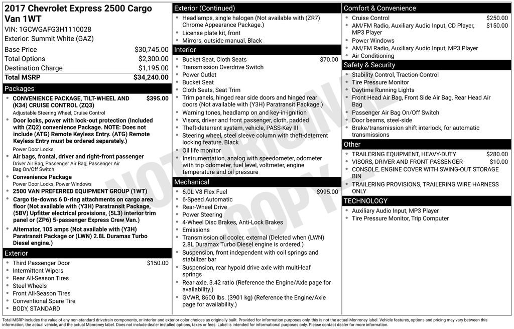 Used 2017 Chevrolet Express 2500 image 4