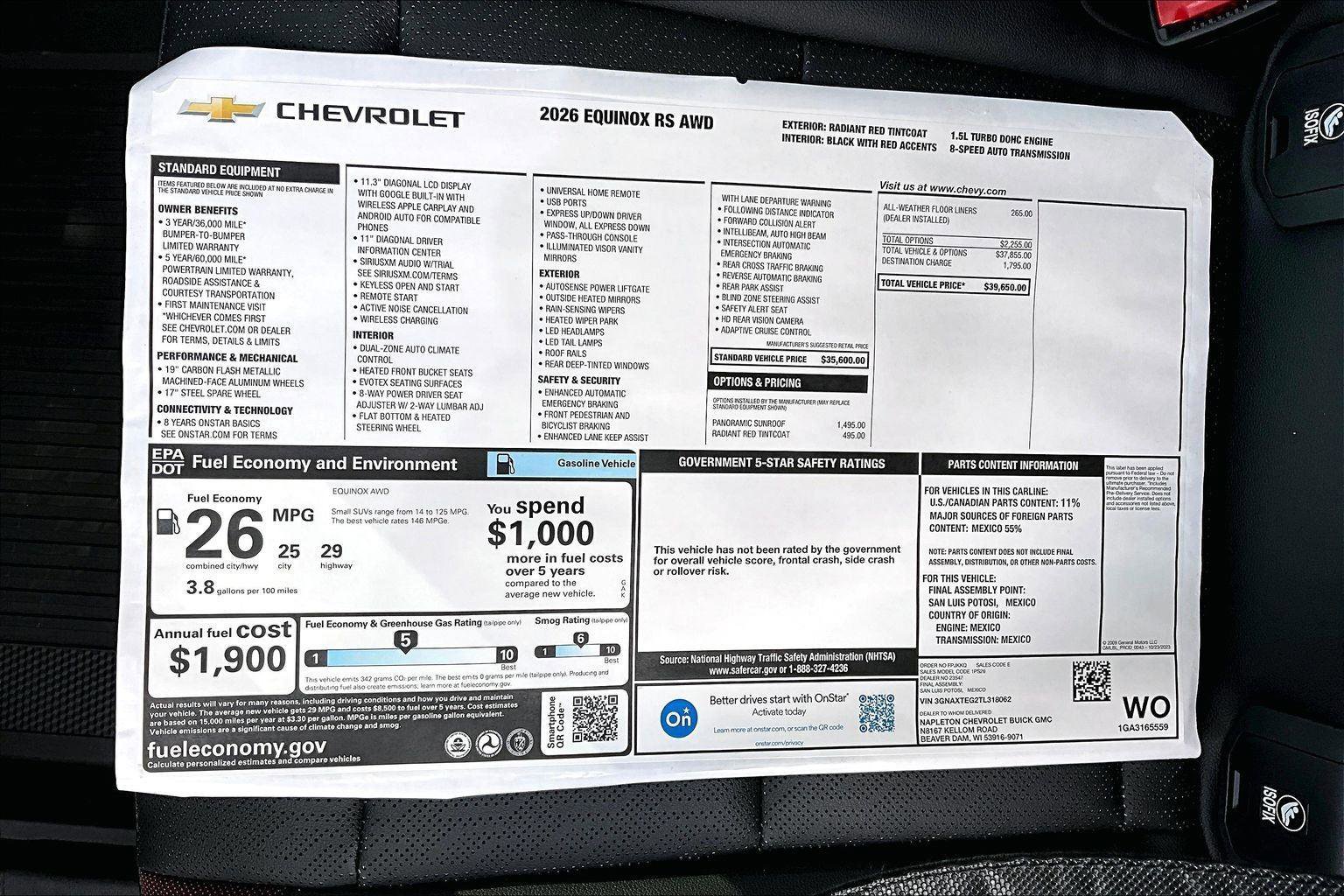 New 2026 Chevrolet Equinox RS image 13