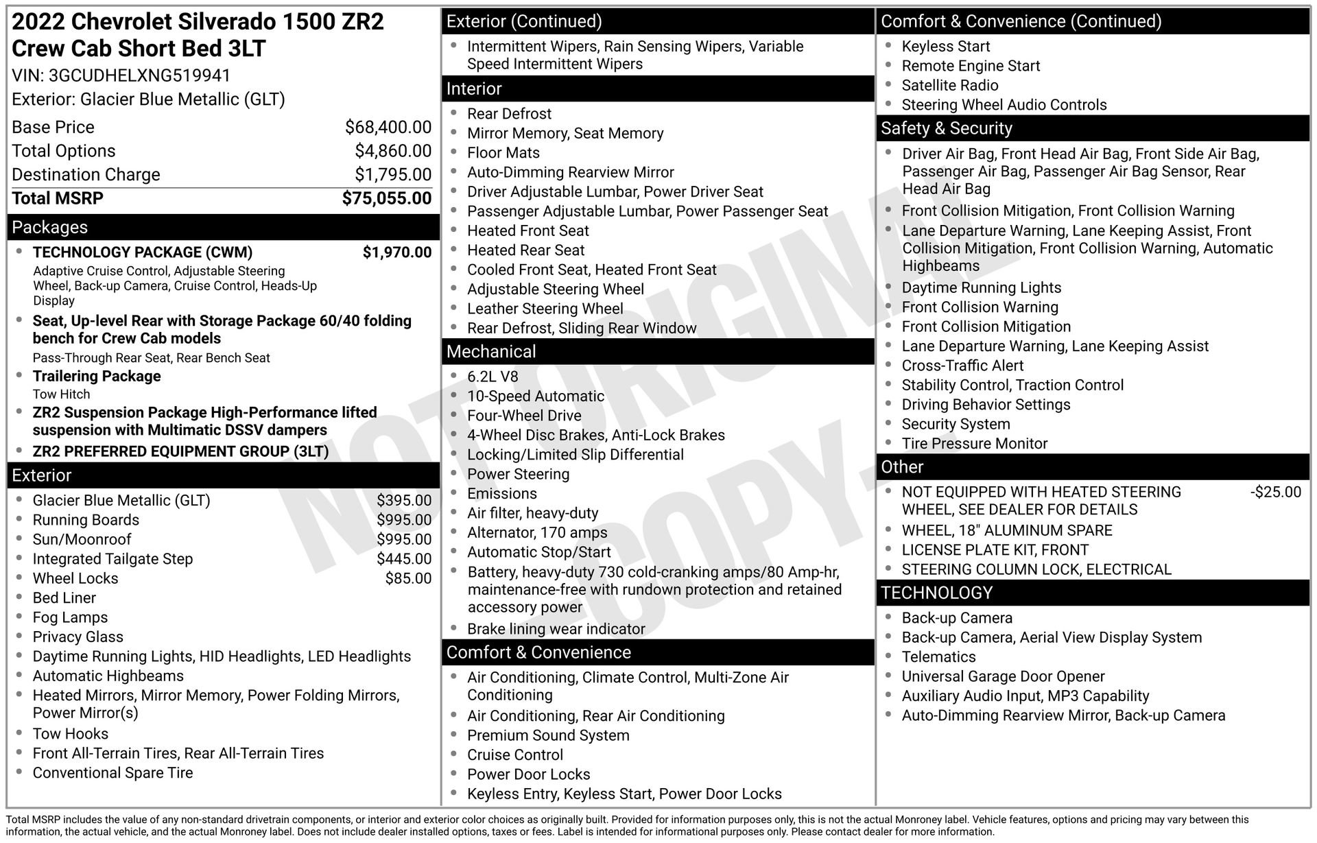 Used 2022 Chevrolet Silverado 1500 ZR2 w/ Technology Package AWD/4WD image 3