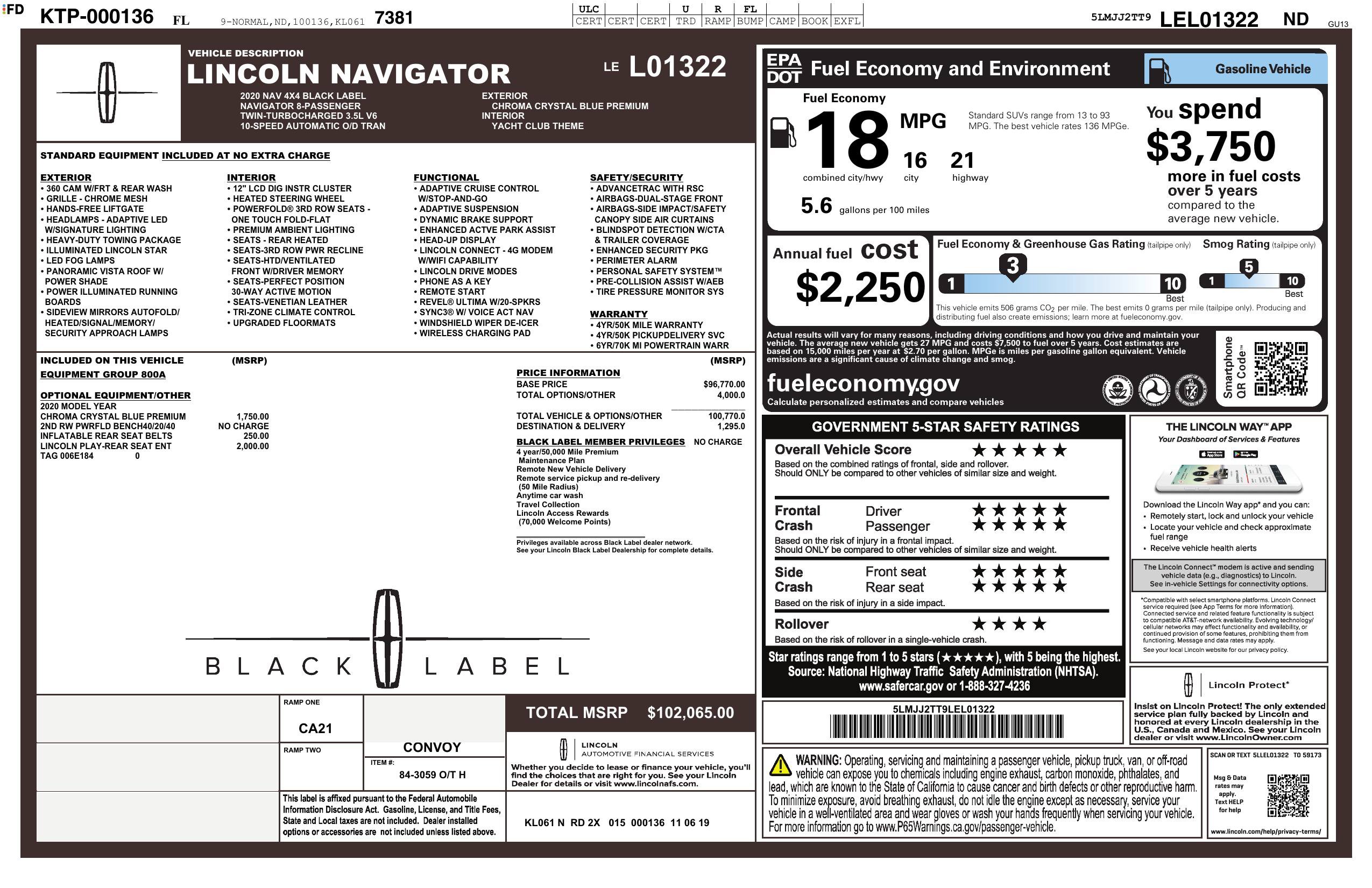 Used 2020 Lincoln Navigator Black Label AWD/4WD image 3