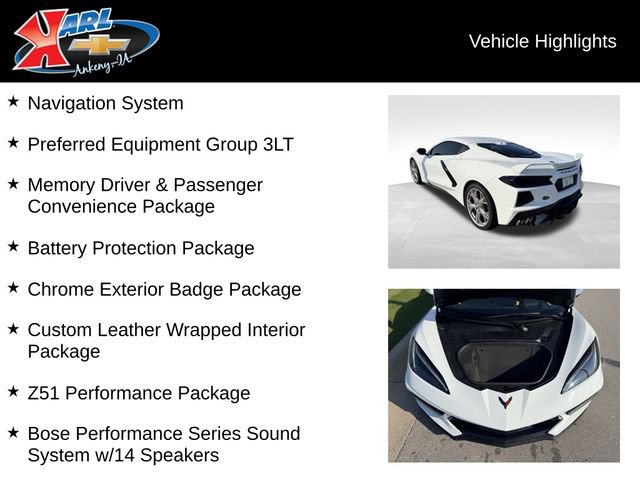 Used 2023 Chevrolet Corvette Stingray Premium Cpe w/ Z51 Performance Package RWD image 2
