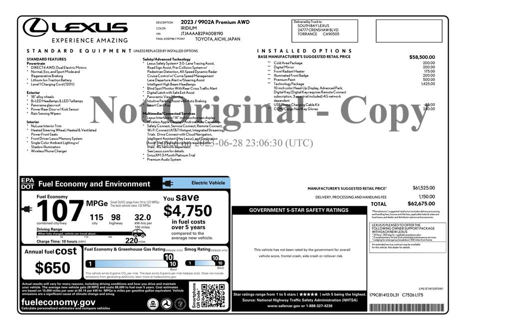 Used 2023 Lexus RZ 450e Premium w/ Technology Package image 2