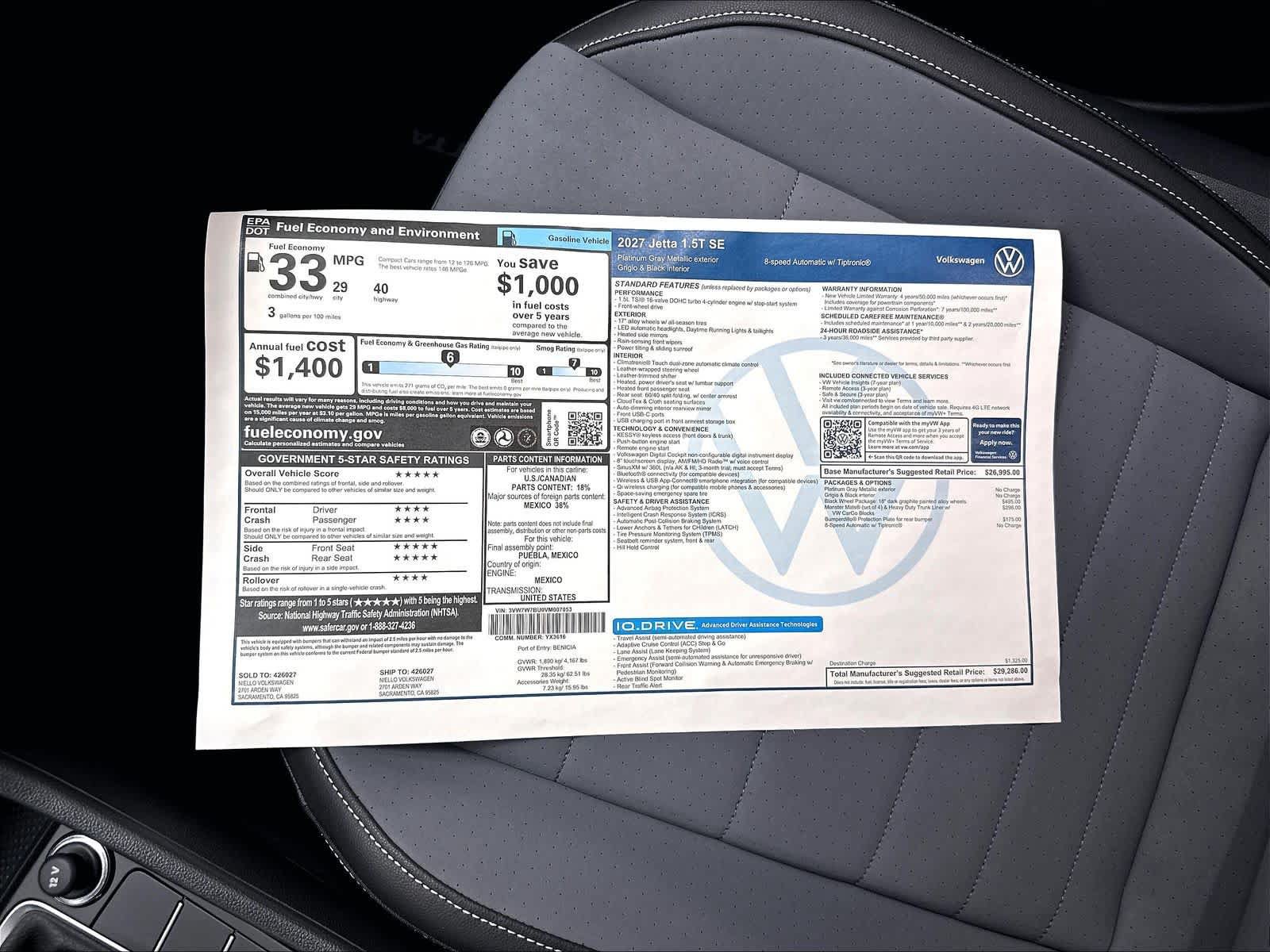 New 2027 Volkswagen Jetta SE FWD image 14