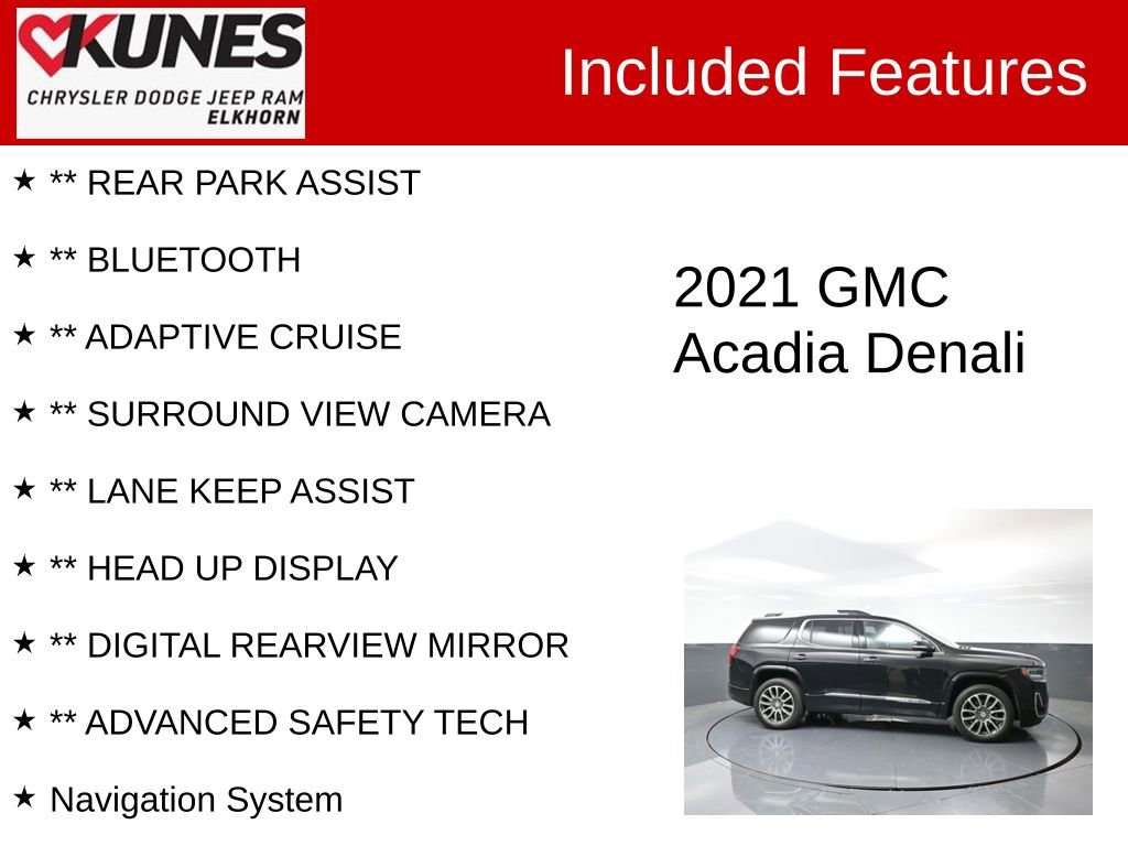 Used 2021 GMC Acadia Denali w/ Denali Ultimate Package image 3