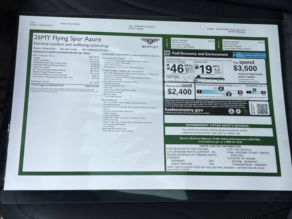 Used 2026 Bentley Flying Spur Plug-In Hybrid AWD/4WD image 42