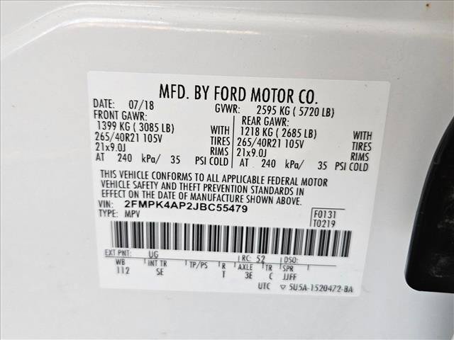 Used 2018 Ford Edge Sport w/ Equipment Group 401A AWD/4WD image 20