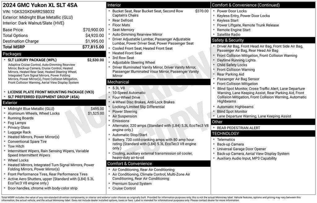 Used 2024 GMC Yukon XL SLT w/ SLT Luxury Package AWD/4WD image 30