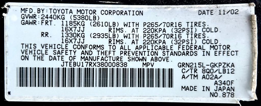 Used 2003 Toyota 4Runner Limited AWD/4WD image 24