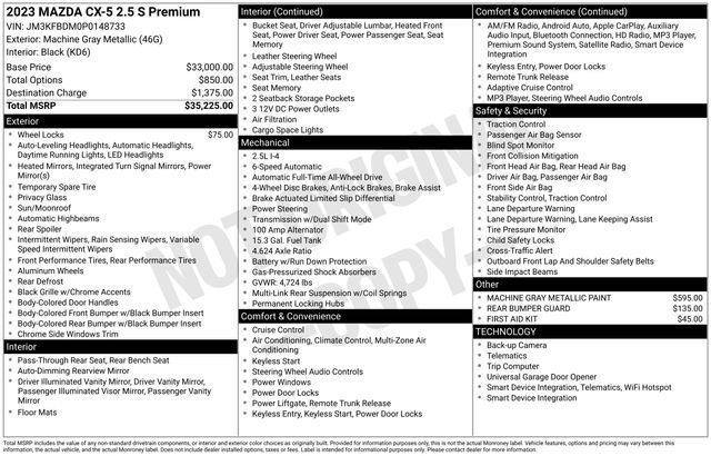 Used 2023 MAZDA CX-5 AWD 2.5 S w/ Premium Package image 20