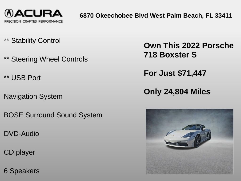 Used 2022 Porsche 718 Boxster S w/ Premium Package image 30