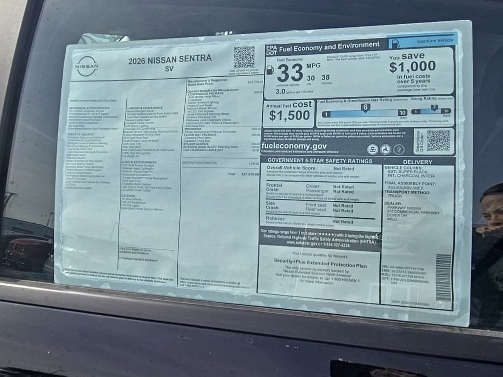 New 2026 Nissan Sentra SV w/ SV Convenience Package FWD image 31