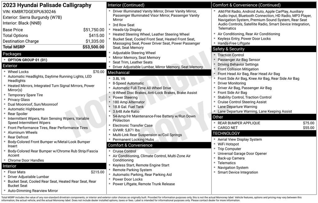 Used 2023 Hyundai Palisade Calligraphy image 2